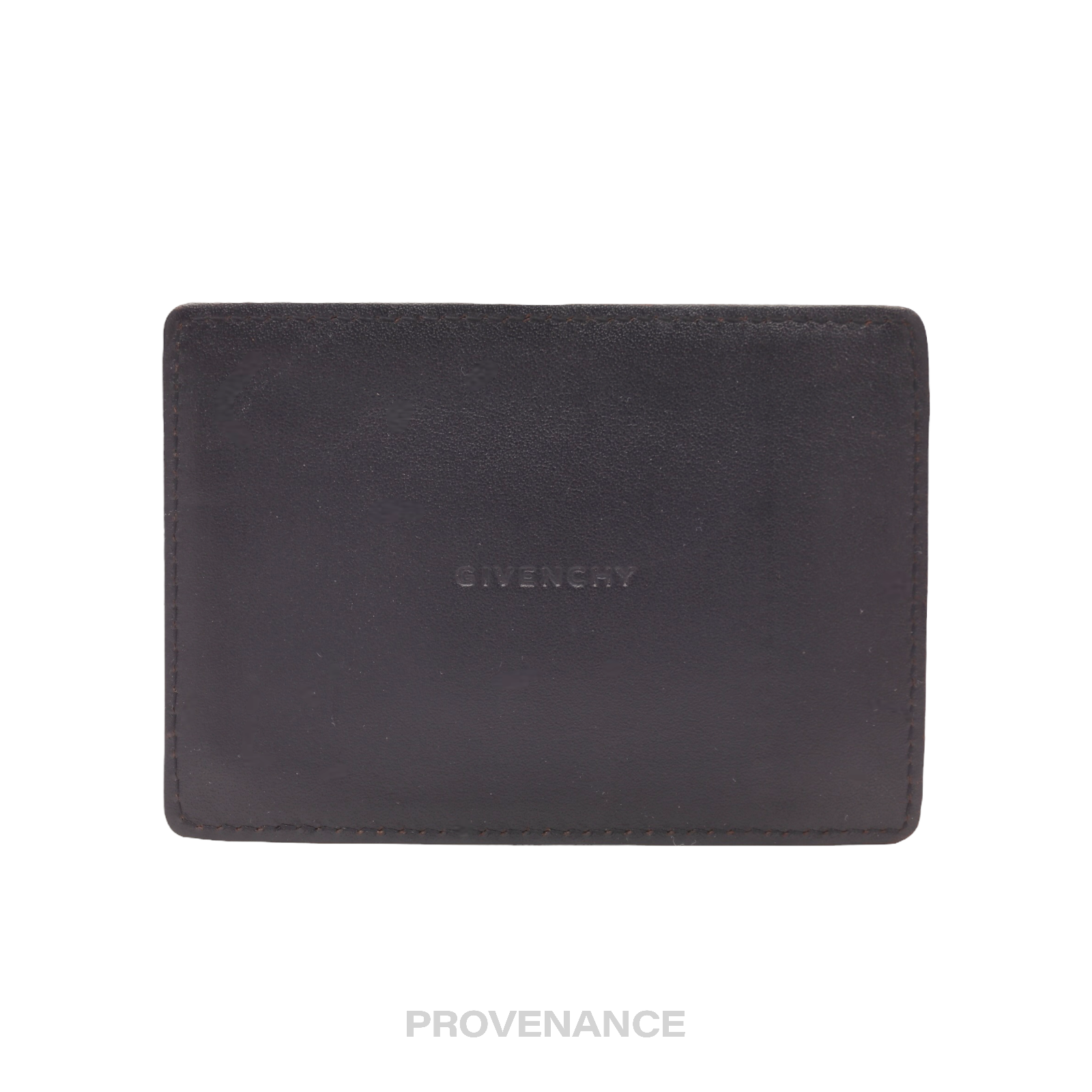 Givenchy Logo Card Holder Wallet  Black Leather